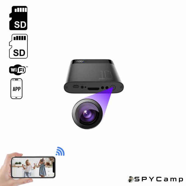 Spion Wifi Powerbank - Med indbygget kamera