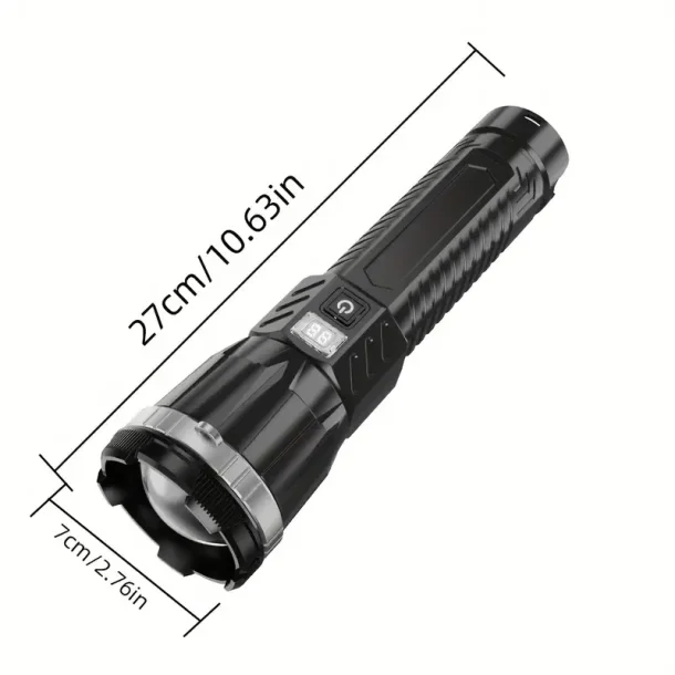 Stor lommelygte med ultrabright lys 1800 Lumen