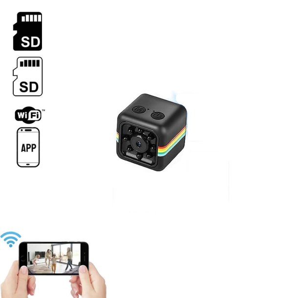  Spion Wifi Kamera mini - Med optager, motion detect